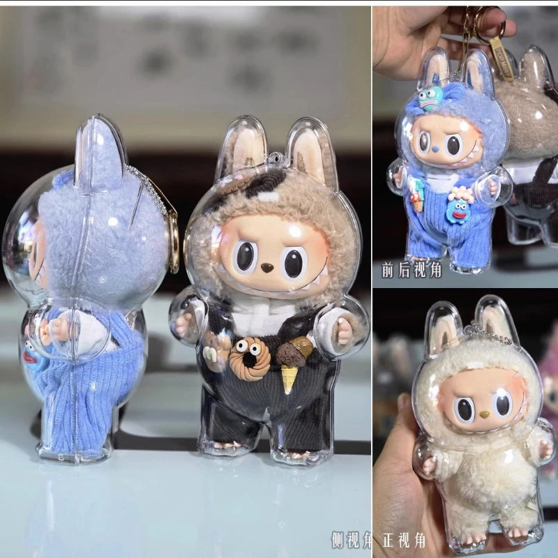 17Cm Labubu Protector Case Labubu V1V2V3 Suitable for Wearing Clothes Protective Acrylic Storage Case Transparent DIY Gifts