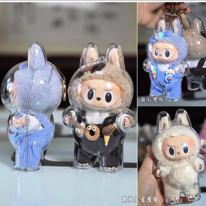 17Cm Labubu Protector Case Labubu V1V2V3 Suitable for Wearing Clothes Protective Acrylic Storage Case Transparent DIY Gifts